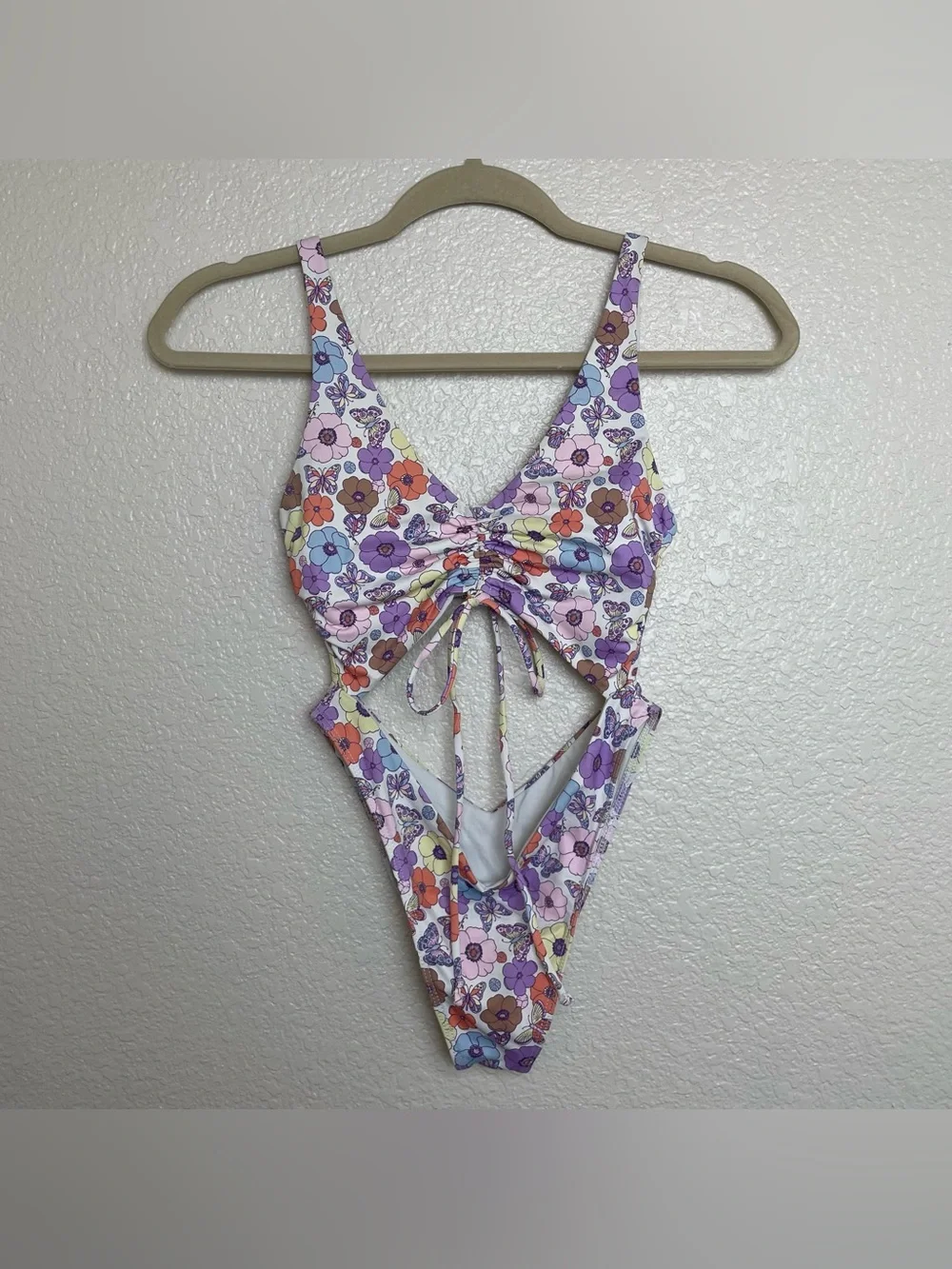 Frankies Bikinis Emma Cheeky High Leg One Piece Floral Swimsuit - Mariposa